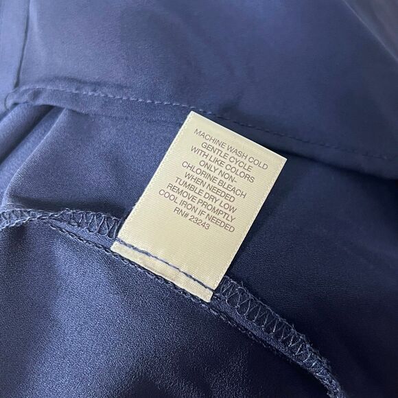 New York and Co. Navy Roll Tab Sleeve Blouse Size XL - Picture 9 of 14